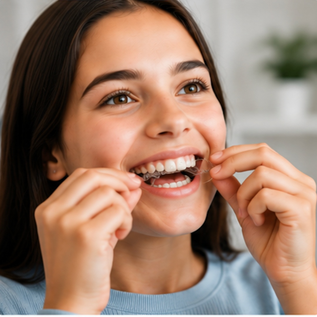 Adelaide Orthodontists | Teen wearing clear aligners for straighter teeth