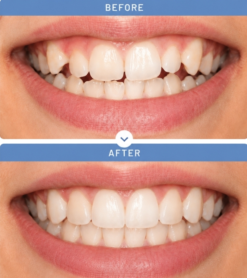 Adelaide Orthodontists | Before and after of our clear aligners treatment | Modern clear aligners designed for comfortable tooth movement