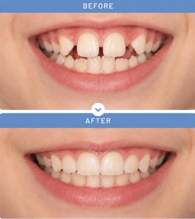 Before and after of our plates and retainers treatment | Adelaide Orthodontists providing children's orthodontic treatment