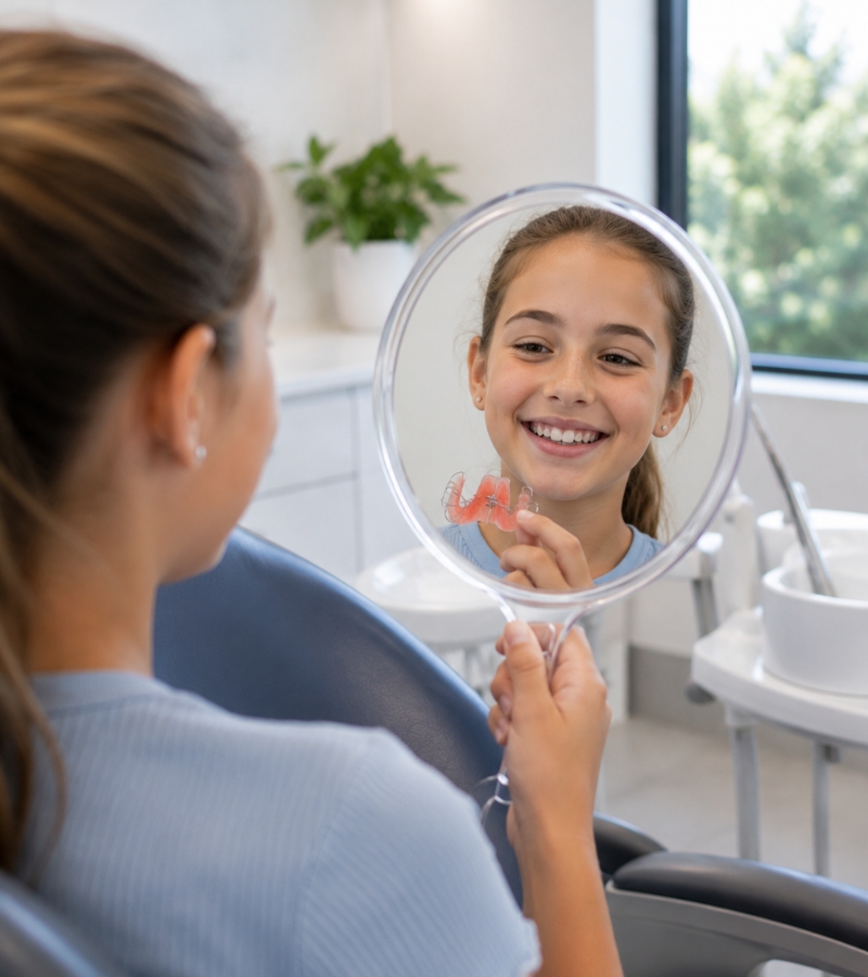 Adelaide Orthodontists | Child wearing removable orthodontic plate during treatment